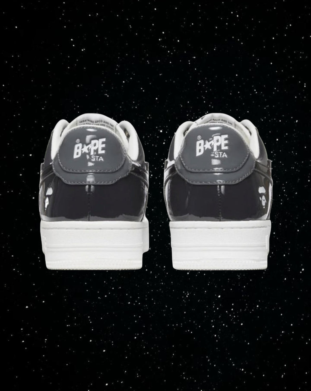 Bape sta patent leather (black & grey)