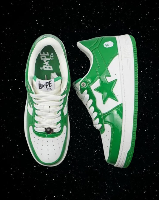 Bape sta patent leather (green and white)