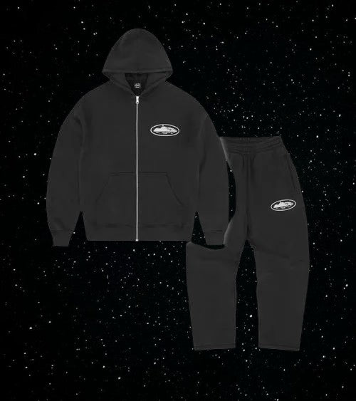 Corteiz superior royal tracksuit - black