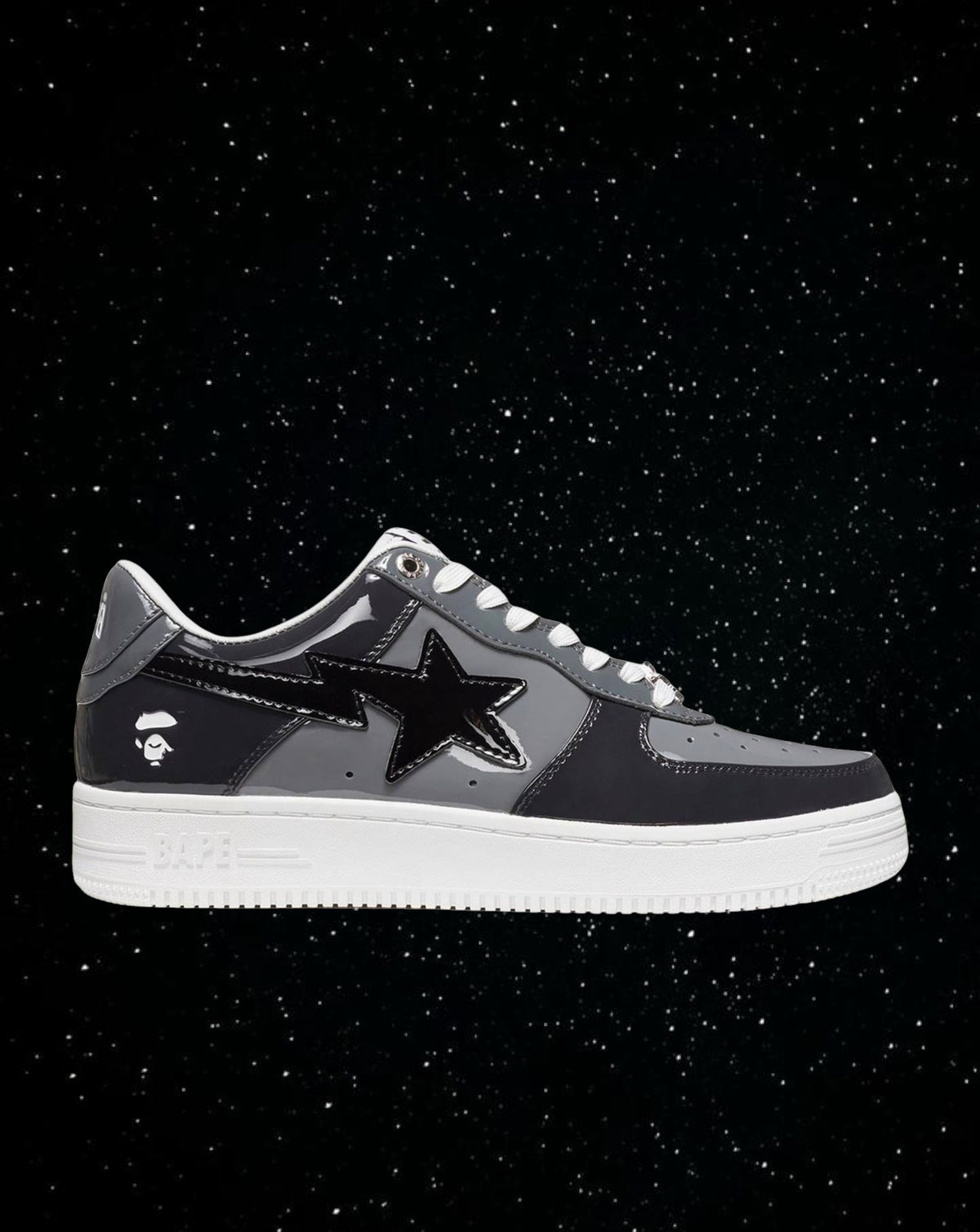 Bape sta patent leather (black & grey)