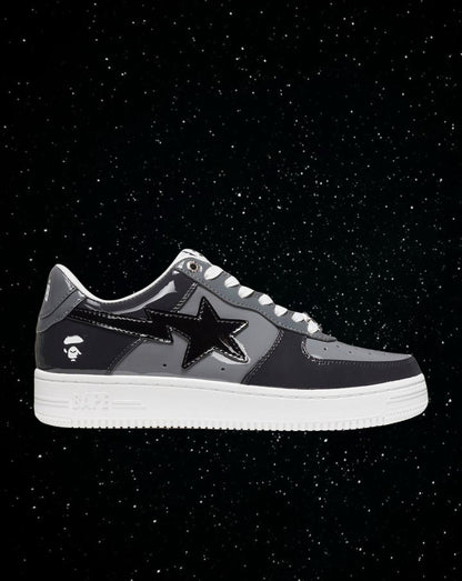 Bape sta patent leather (black & grey)