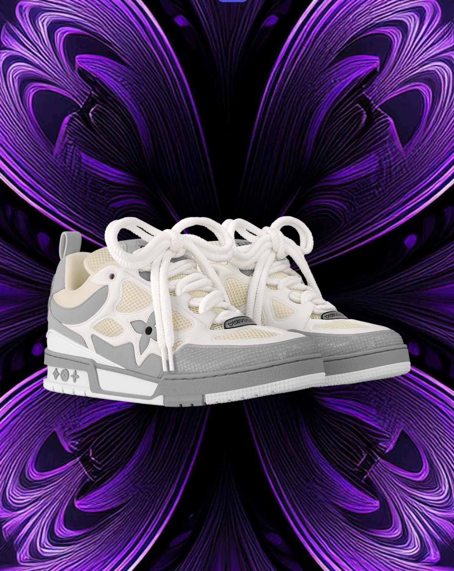 LV skates grey and white