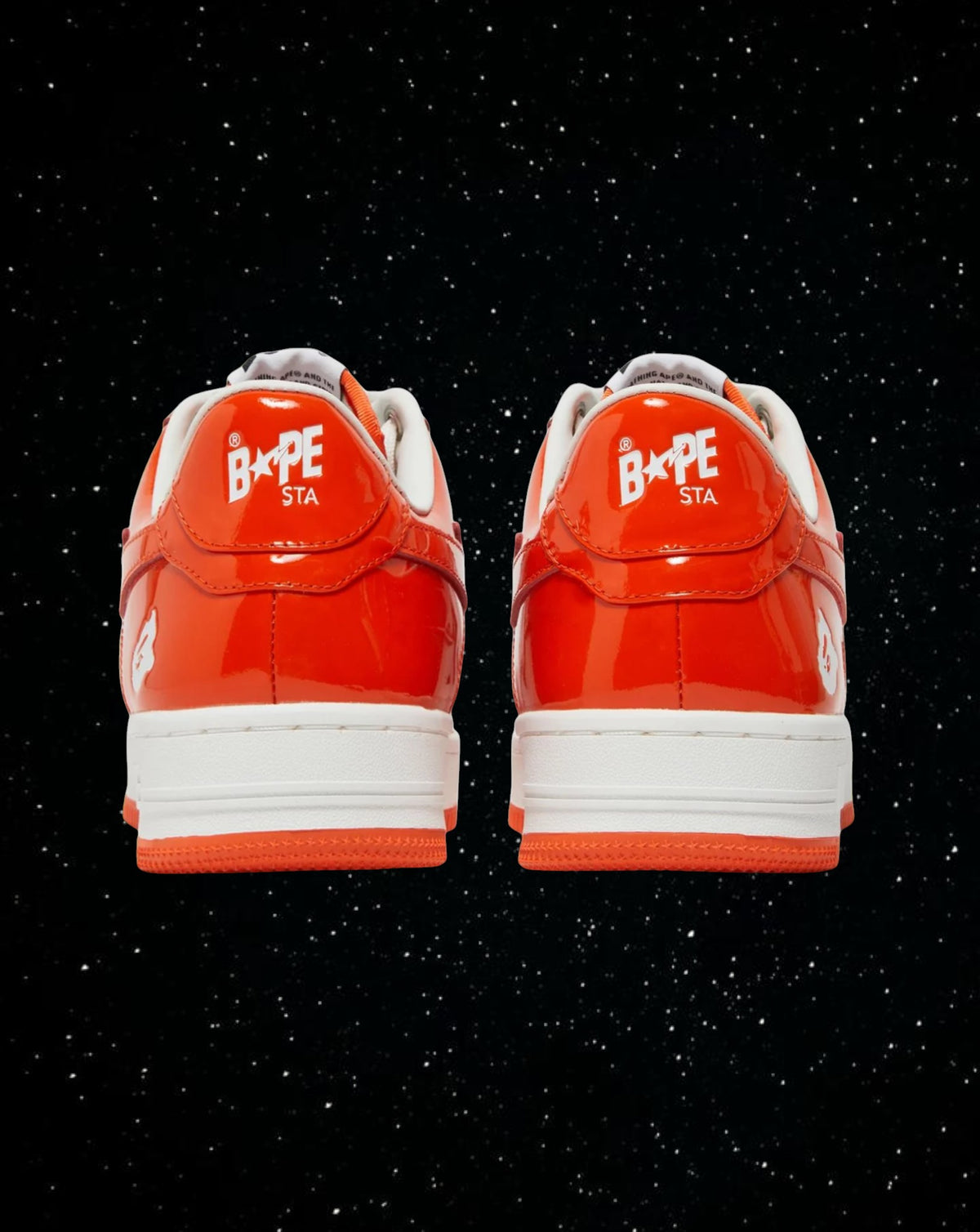 Bape sta patent leather ( orange and white