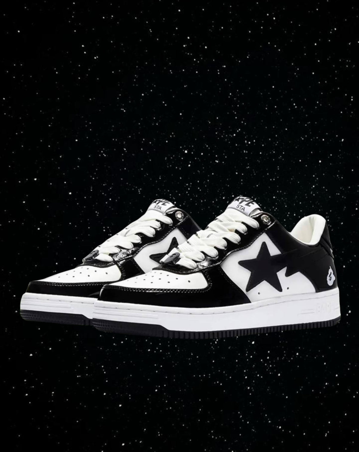 Bape sta patent leather (black & white)