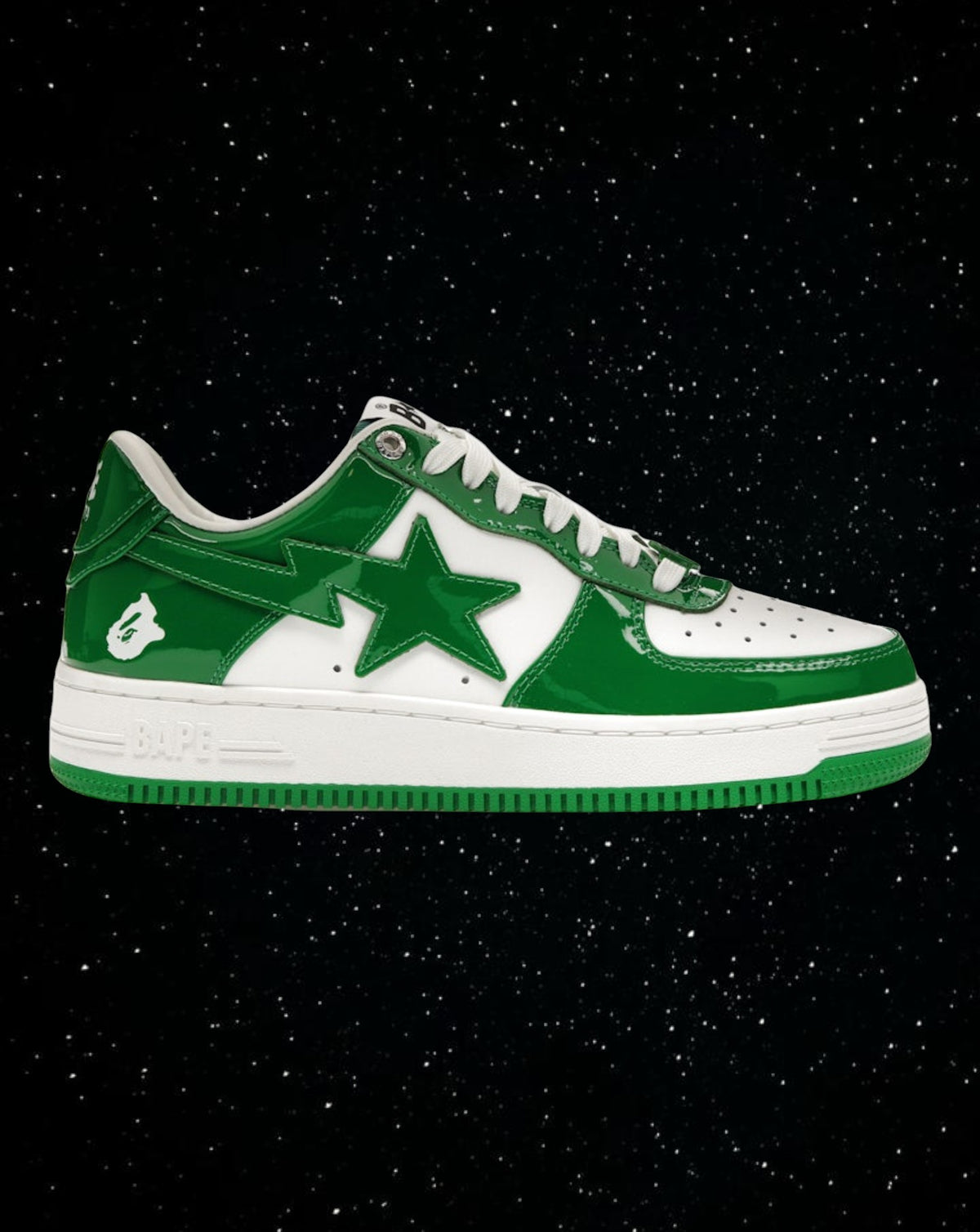 Bape sta patent leather (green and white)