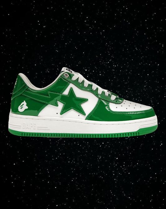 Bape sta patent leather (green and white)