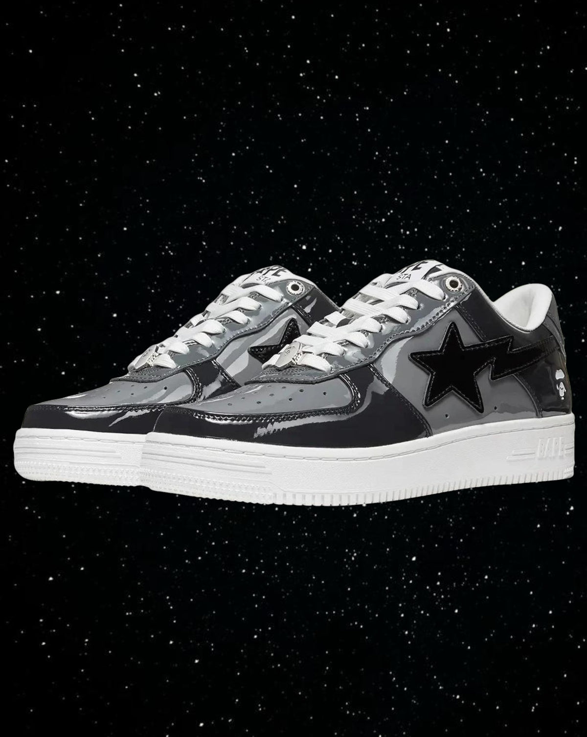 Bape sta patent leather (black & grey)