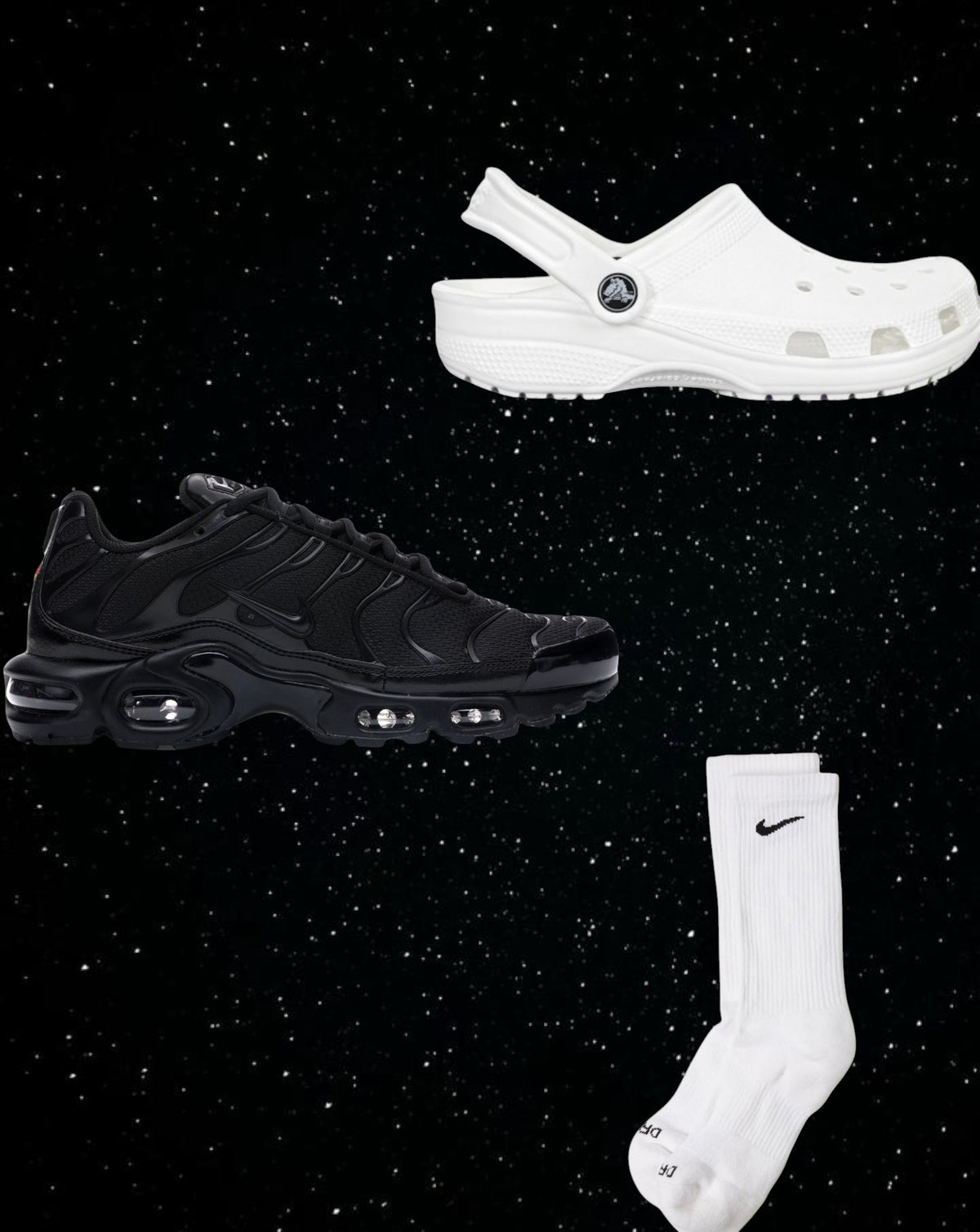 Black & white Nike tn combo