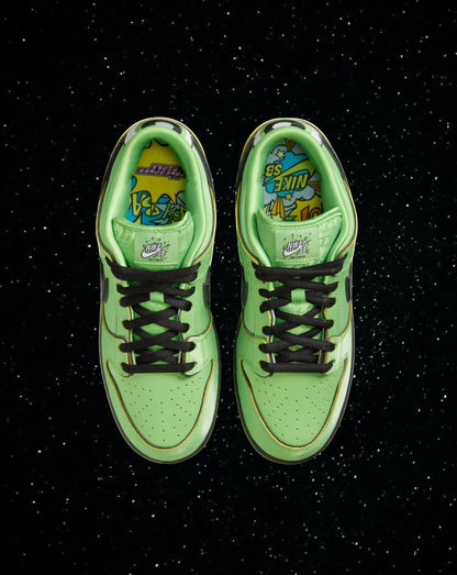 Powerpuff girls X Nike sb dunks (buttercup)