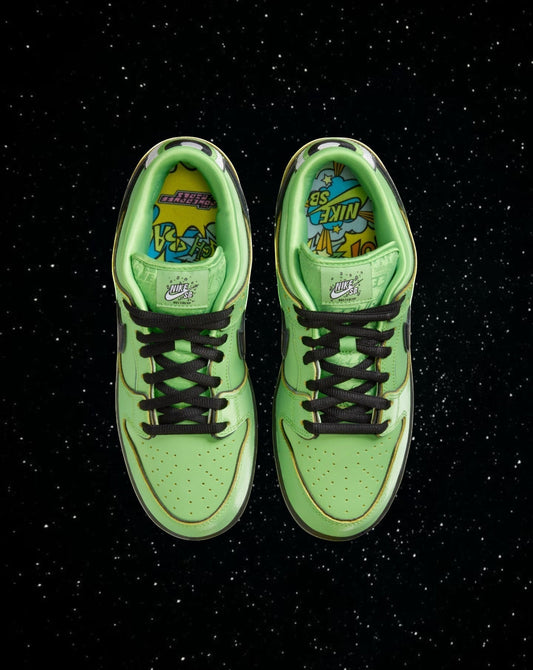 Powerpuff girls X Nike sb dunks (buttercup)